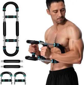Blue Twister Arm Trainer, 3-Level Adjustable Resistance Twister Arm Exerciser Chest Exerciser for Men, Fitness and Training Equipment, Portable Chest Workout Equipment Arm Trainer for Men