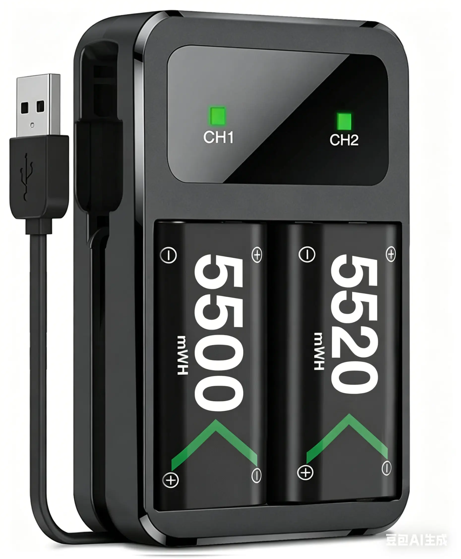 Xbox One Controller Battery Pack, 2x5520mWh Fast Charging USB Xbox Rechargeable Battery Pack Charger Station for Xbox Series X|S/Xbox One/Xbox One S/Xbox One X/Xbox One Elite Controller