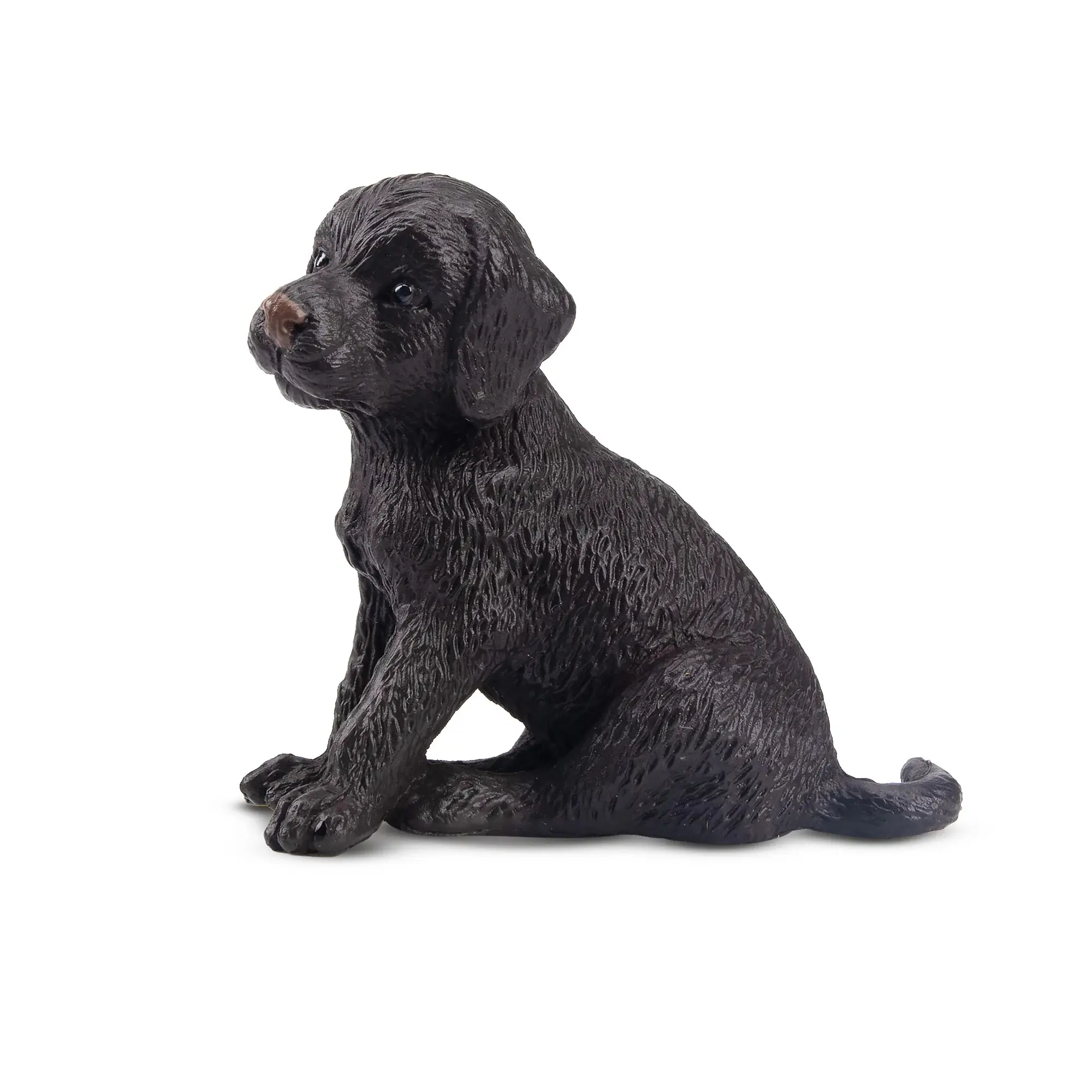 Toymany Hand-Painted Sitting Black Labrador Retriever Puppy Figurine – Realistic Dog Model, Perfect for Early Education, Montessori Sensory Play, Cake & Party Decorations, Desk & Home Décor, Thoughtful Gifts, and Collectible Figurine