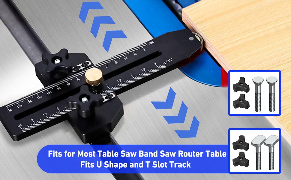GJAHSH Fast Thin Ripping Guide for Table Saw,  Precise Repetitive Narrow Cuts, Adjustable Thin Rip Jig Fits 3/4" x 3/8" T-Track & Miter Slot, Band Saw & Router Table Compatible fathersdaygift