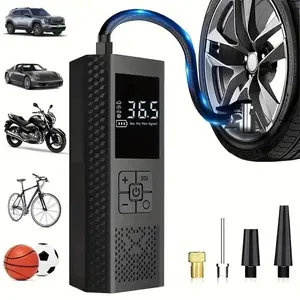 150 Psi Portable Air Pump with Digital Pressure Gauge, LED Light, USB Rechargeable Battery, Wireless Design, Cordless Tire Inflator, Vehicle Tire Inflator for Cars, Bikes, Balls, Portable Tire Inflator
