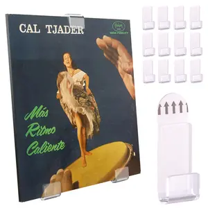 12/24 Pcs Clear Acrylic Vinyl Record Display Wall Mount no Screws - Record Holder W/Removable Adhesive Display Shelves, Album Record Wall Display Racks Home Decor