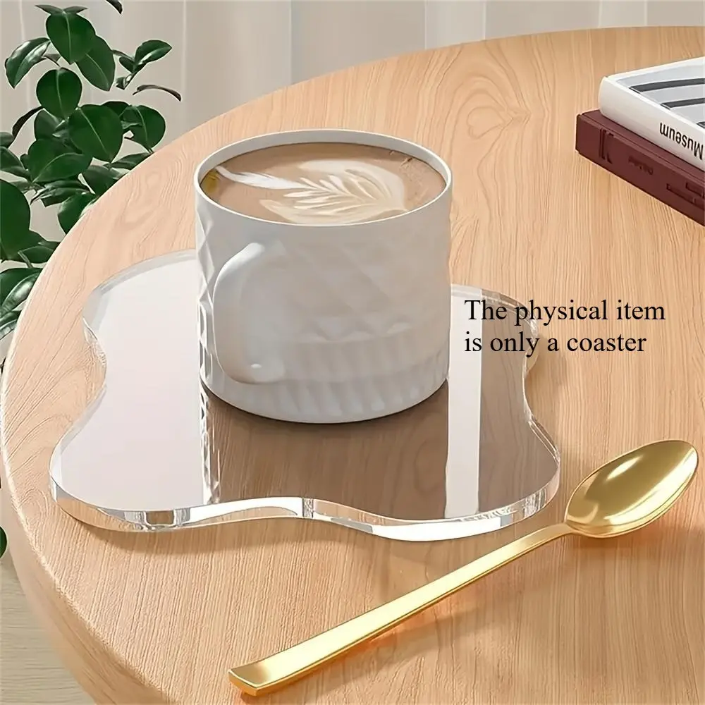 Acrylic Decorative Coaster, Irregular Shape, Hand Washable, Non-Electric, Ideal for Office, Coffee, Kitchen & Bar Decor, Kitchen & Drink Coasters