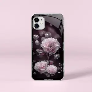 Night Dew Flower for【iPhone 11】Elegant Electroplating Glass Case--975