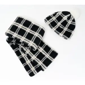 Sprigs Plaid Sherpa Beanie and Scarf Set