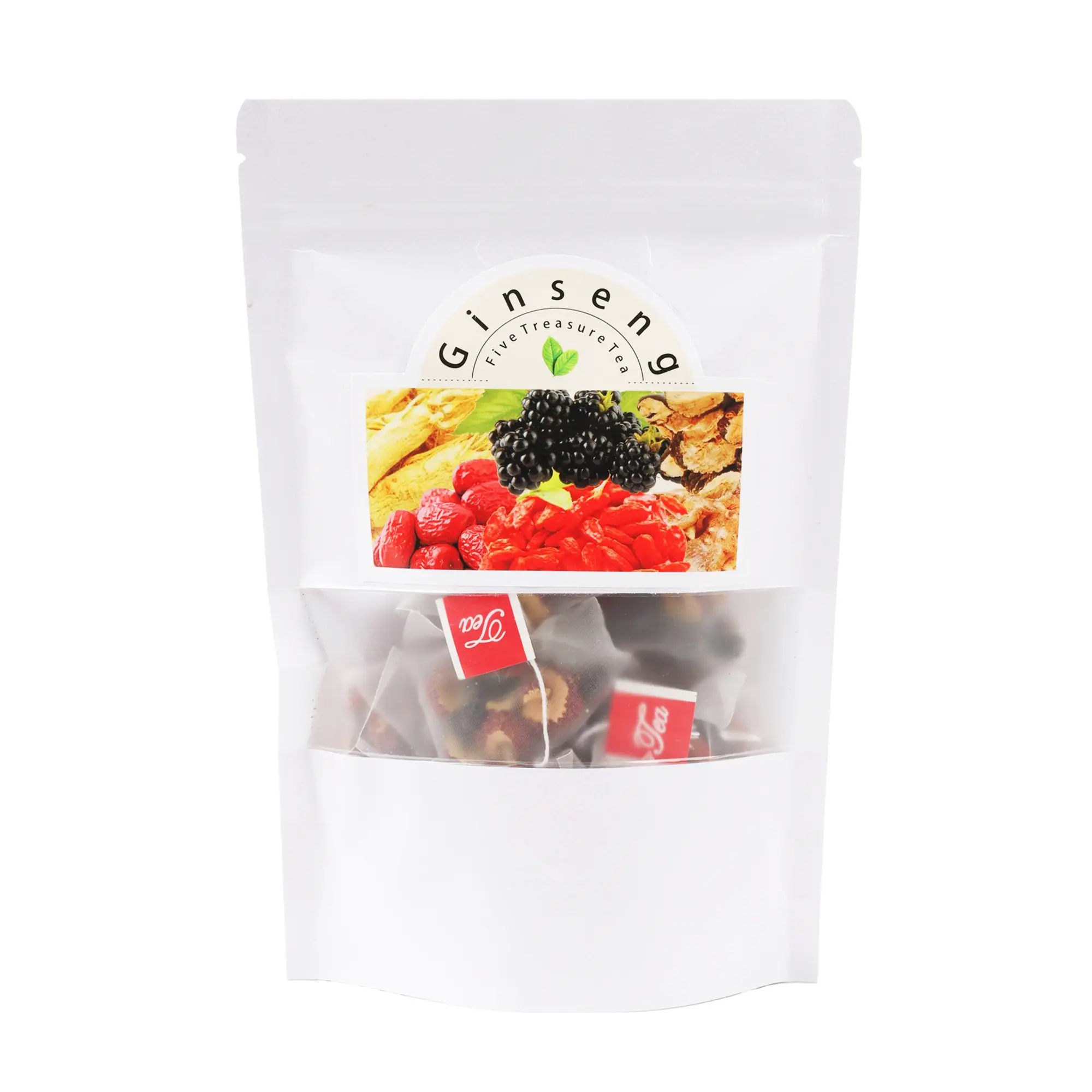 Ginseng Five Treasure Tea - 6 Precious Ingredients Formula for Men's Kidney Health - 20 pcs/1 Bag - Chinese Herbal Tea Blend detox Eight Organic Beverage cleanse  Christmas Thanksgiving Value Pack Filled with Tea, Natural, Set