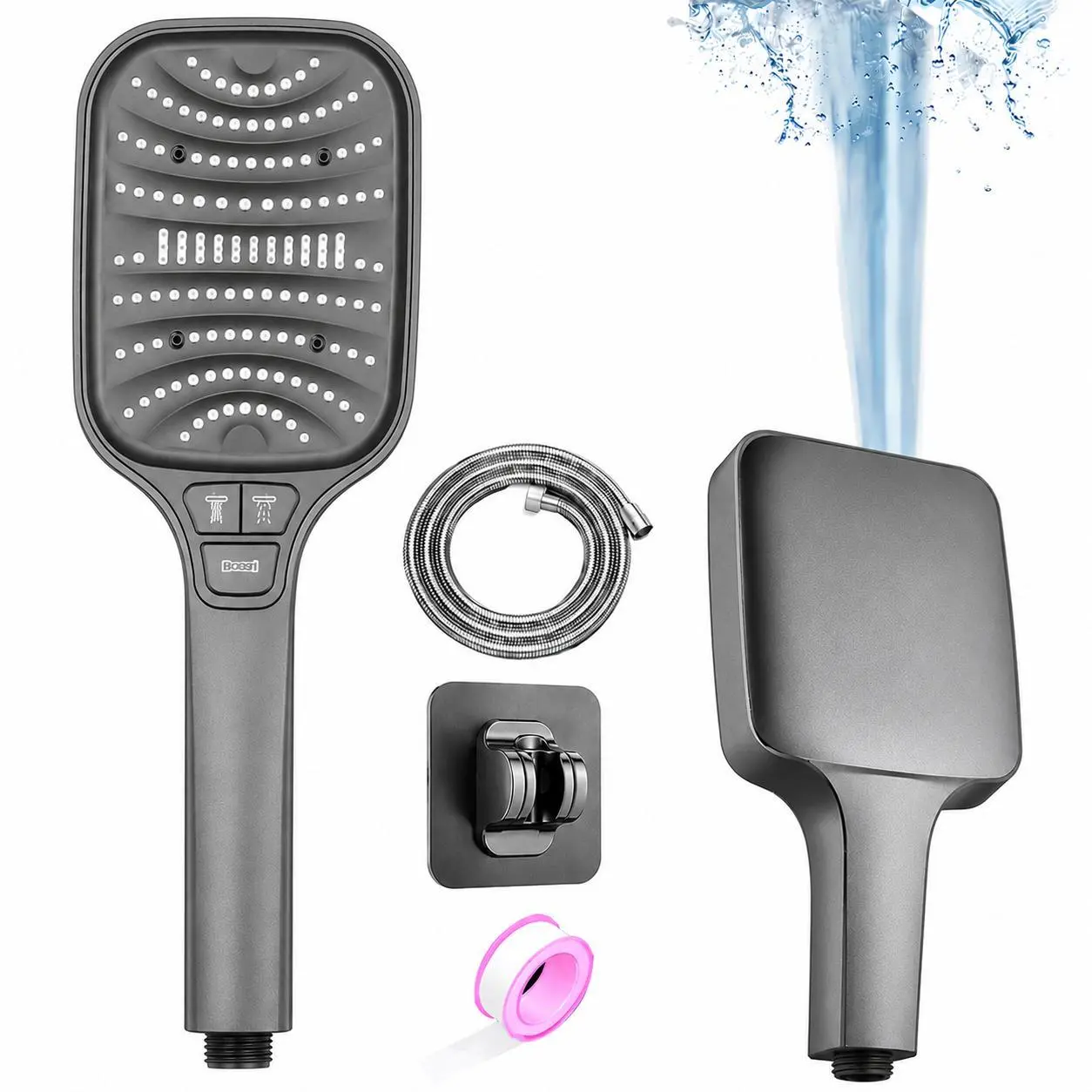 High Water Pressure  Outlet Mode Hand Shower with Anti-Clogging Nozzles for Tub, Tile and Pet Cleaning wall