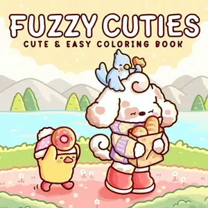 FUZZY CUTIES:Cute Coloring Book for Kids, Soft and Adorable Characters, Easy-To-Color Design, Relaxing and Healing Atmosphere, Perfect for Children