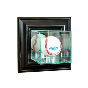 Perfect Cases  Wall Mounted Baseball Display Case- Black