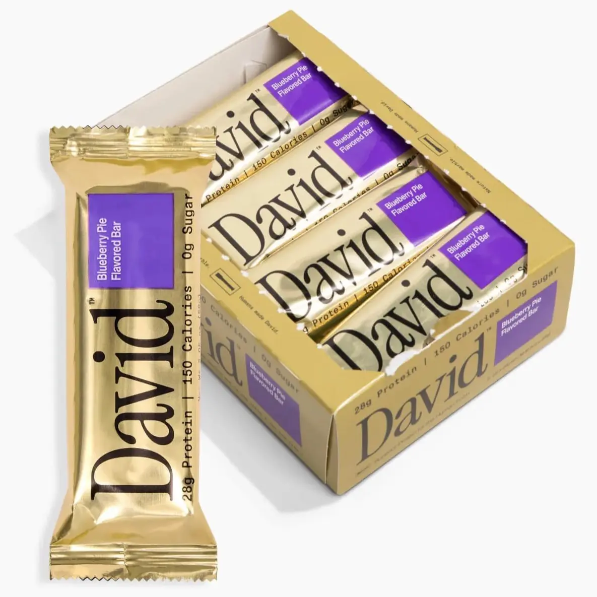 David Protein Bar - 28g Protein - Blueberry Pie (12 Bars)