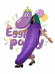 Adult Fun Eggplant Theme Party Costume, Halloween Vegetable Character Role Play, Complete Set for Festive Events