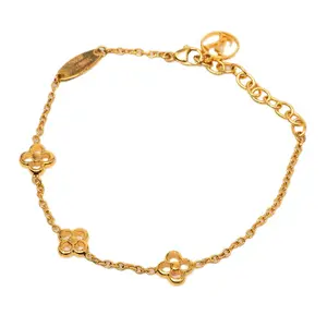 Pre-owned Louis Vuitton Zinc Alloy Small Leather Goods Monogram Flowerfull LV Circle Bracelet