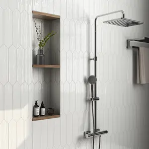 Chanelle Star White 3x12 Picket Glossy Ceramic Tile Sample