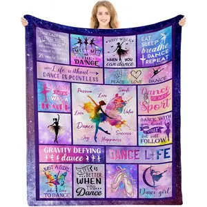 Dance Gifts for Girls 8-12, Gifts for Dancers, Dance Blanket, Dancer Present for Girls Teens, Ballet Blankets Gymnastics Blanket on Christmas Birthday Thanksgivings Gifts for Mothers Day 50x60 IN