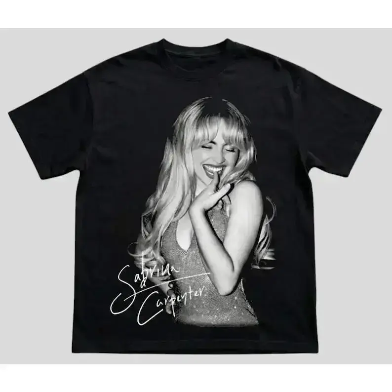 Vintage Sabrina Pop Singer T-Shirt Retro Y2K Portrait Graphic Tee Premium Style Streetwear Concert Tour Unisex Casual Top Gift