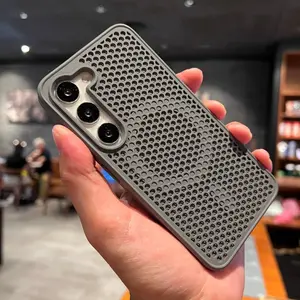 Super Heat Dissipation Honeycomb Vented Phone Case | Magnetic Wireless Charging Protective Case | Silicone Shockproof & Scratch-Resistant Design | Compatible with Samsung Galaxy S26 Ultra/S25 Ultra/S24 Ultra | Trendy Minimalist Accessory