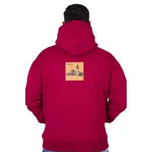 Syria Hoodie - 100% Cotton Heavyweight with Umayyad Mosque Engraving & Cultural Map Front Patch Unisex Fit 380 GSM Premium Leatherette Patch