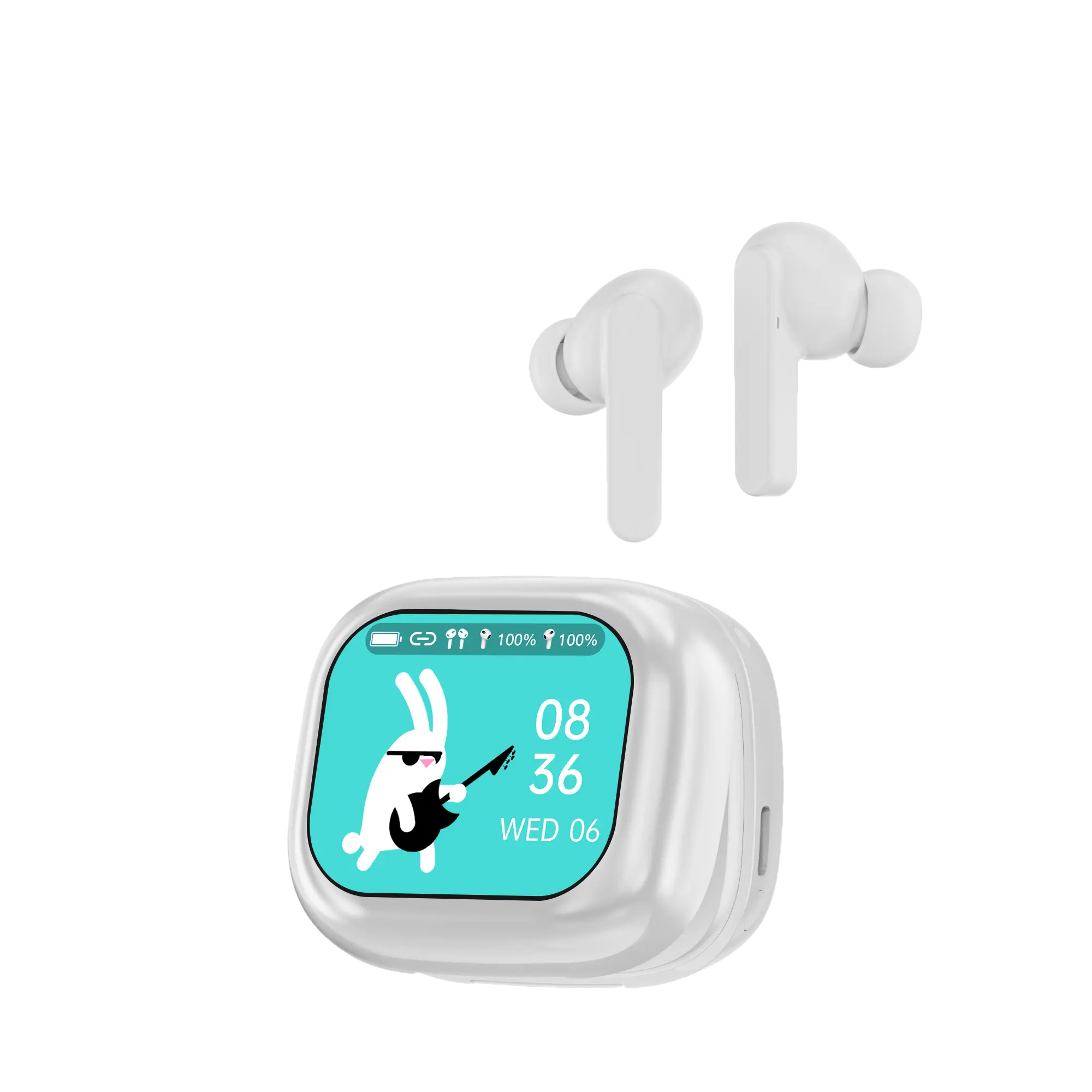 Touch Screen Earbuds, ANC Noise Cancellation Bluetooth Earphones, True Wireless Stereo, Bluetooth5.4 Full Color Display, HIFI Sound Quality Headset, Multi Function One Click Link In-Ear Headphones with Hanging Rope,Christmas Gifts