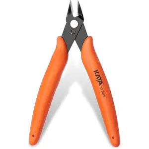 5 Inch Micro Wire Cutter, Precision Mini Flush Cutters and Clean Cut Pliers for Electronics, Model, Jewelry, Model Kits, Orange