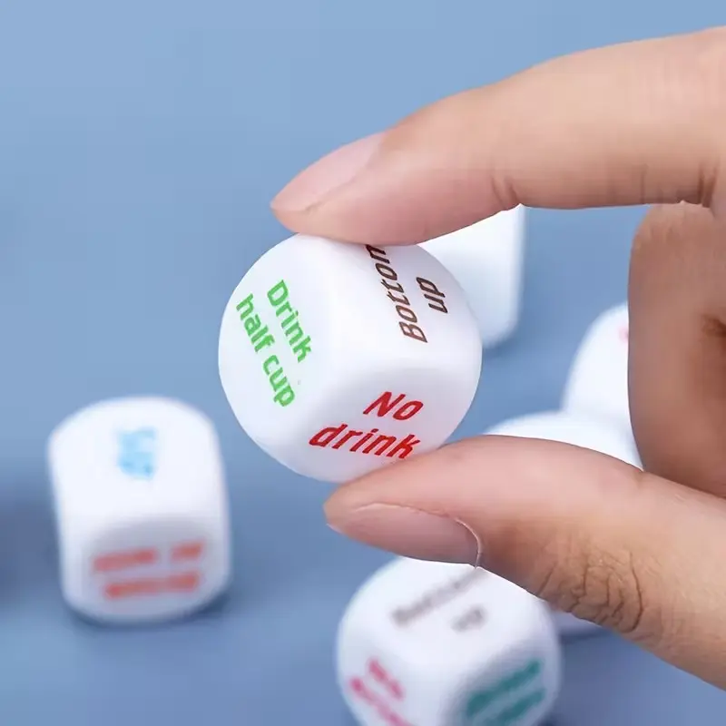 Drinking Game Dice Set, Party Entertainment Props, Ideal for Singles Parties & Holidays, Acrylic Bar Camping Travel Gift