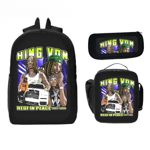 Themed Backpack 3-Piece Set - A combination of a student backpack, pencil case, and lunch bag, with a serene design to meet daily study needs.