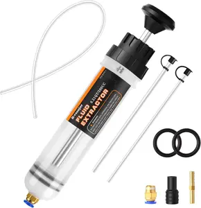 200 CC Automotive Fluid Extractor Pump, Oil Change Syringe with Extra 32" Soft Hose & Two 9" Tubes, Manual Extraction and Fill Pump, Fluid Oil Change Evacuator with Powerful Suction
