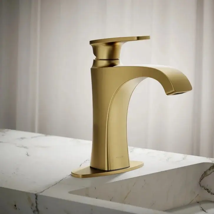 Kohler Tome Single-Handle Bathroom Faucet - Modern Metal Design, Easily Controls Water Flow, Fits Contemporary Bathroom Designs, Available in Brushed Nickel, Chrome, Gold Finishes, Water Control