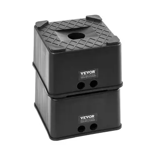 Summervibes VEVOR Trailer Jack Blocks, 6 High Heavy Duty RV Leveling Blocks, Each with 6000 lbs Capacity, as RV Jack Stand, Stool, Camper Accessories, for Travel Trailers, 5th Wheels Class A/C Motorhomes, 2 Pcs