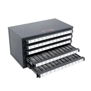 Tap Dispenser Cabinet, Five-Drawer Tap Organizer Cabinet for #2-56-#12-28 Steel Tap Dispenser Organizer Cabinet with Labels, 60-Compartment Stackable Tap Cabinet for Tap Storage, Ideal For Workshop And Small Parts