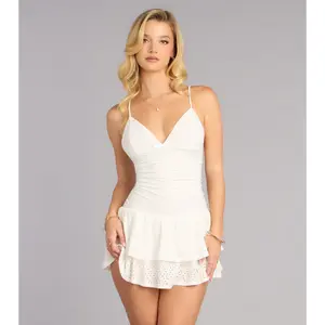 Pretty Little Plans Eyelet Ruffle Romper Pretty Little Plans Eyelet Ruffle Romper