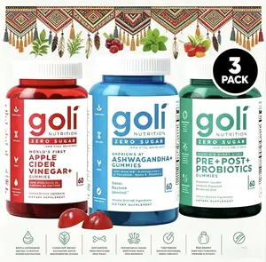 Zero Sugar 3 Pack Gummies Bundle | Apple Cider Vinegar, Ashwagandha, Pre+Post Probiotics, Gut Digestion