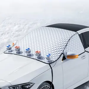 Car Windshield Snow Cover, Foldable Portable Car Windshield Sunshade,All Season Windshield Snow Shield Cover, Magnetic Windshield Snow Frost Ice Cover, Heavy Duty Windproof Waterproof UV Resistant, fits Cars, SUVs, Vans, Trucks, 146*230cm