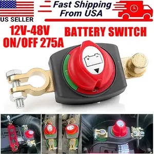 SJPACK Heavy Duty Battery Disconnect & Top Post Kill Switch 12V-48V Shut Off For Car RV