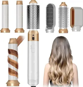 5 in 1 Blow Dryer Brush, Upgrade Hair Dryer Brush Air Curler Air Curling Wrap Styler, Detachable Hot Air Brush Negative Ion Curling Brush Iron, Hair Styling Tools for Drying Curling Straightening