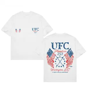 Men's White UFC Freedom 250 Flags T-Shirt, UFC White House Tee, UFC Freedom 250 Shirt, UFC Champions Shirt, UFC Merch