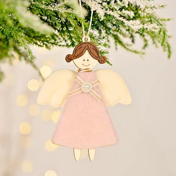 Mauve Angel Ornament