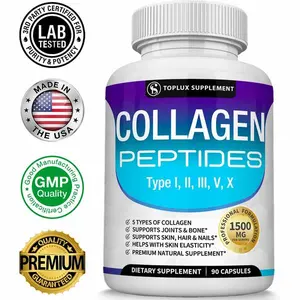 Premium Collagen Peptides 1500 mg – Hydrolyzed Collagen Types I, II, III, V, X for Skin, Hair & Joint Support