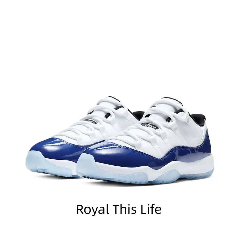Elegant White Leather Low-Top Sneaker with Deep Blue Patent Leather Wrap & Translucent Crystal Outsole – Designed for Summer Sophistication & Retro Basketball Heritage