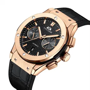 Automatic Watch for Men Mechanical Movement Rose Gold Silver Black Case Leather Rubber Casual Titanium Carbon Fiber Style Dial Sports Geneve Wristwatches