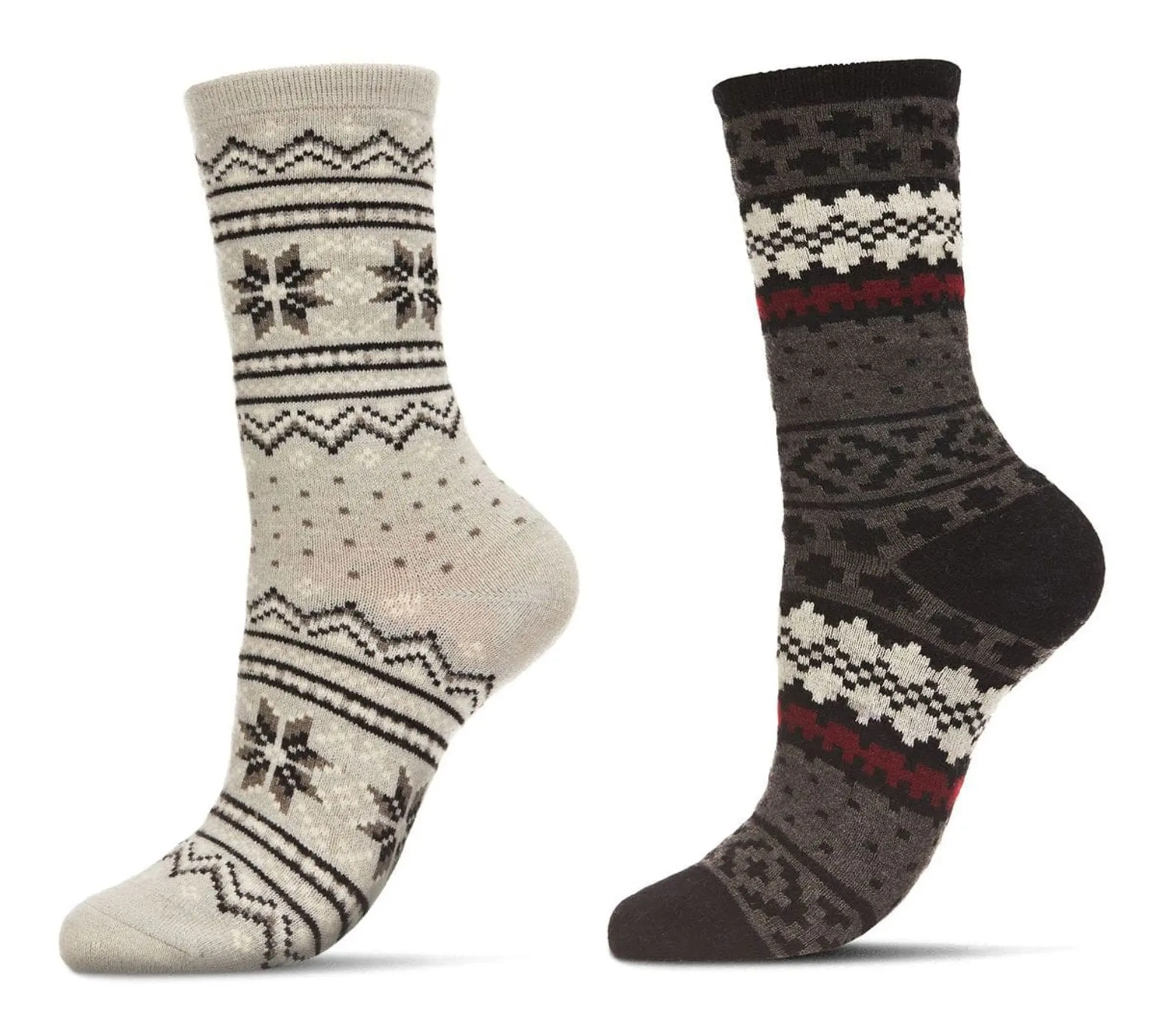 MeMoi Set of 2 Women's Fair Isle Cashmere Blend Socks
