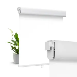 Allesin zen No Drill No Tools Blackout Roller Shades for Windows, White, Renter-Friendly, UV Protection, no-Drill Pull-Down Blinds for Home, Bedroom, Office, Living Room