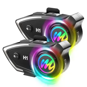 Motorcycle Helmet Intercom Headset，Moman H1 Communication System AI Voice Assistant Waterproof Wireless Intercom