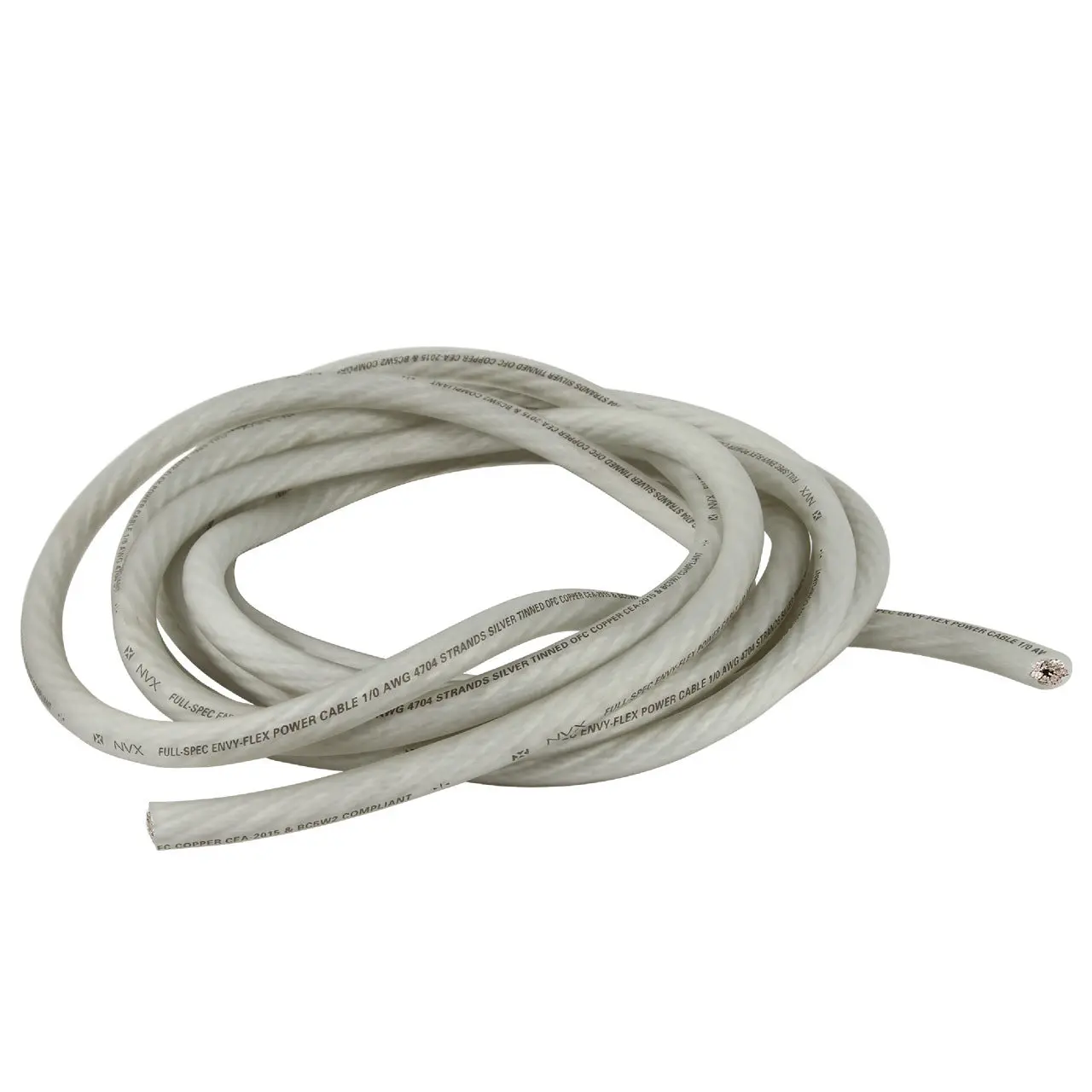 XW0WH20 20 ft 1/0-Gauge EnvyFlex True Spec Oxygen-Free Copper Power and Ground Wire (White)