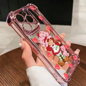 Strawberry Shortcake Phone Case for iPhone 17 16e 16 15 14 13 12 11 Mini Pro Max Air X XR Xsmax 8 7 Plus, Protective Transparent Soft Back Cover, Accessories