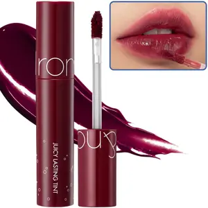 rom&nd Juicy Lasting Tint 17 Plum Coke | Deep Plum Red Glossy Lip Tint, Long‑Lasting K‑Beauty Lip Stain, Hydrating Juicy Lip Color, Non‑Drying Lightweight Lip Gloss Tint, Korean Makeup, 5.5g, romand