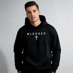 Men's minimalist slogan print Graphic Hoodie - Cotton Blend Long Sleeve Pullover Regular Fit |   Soft & Breathable Fabric, Durable Print, Everyday Comfort, Machine Washable, urban streetwear casual outdoor