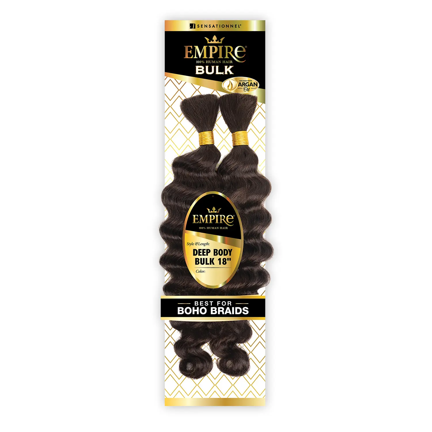 Sensationnel Human Hair Braids Empire Deep Body Bulk 18"