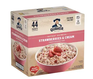 Quaker Instant Oatmeal, Strawberries and Cream, 44 Packets