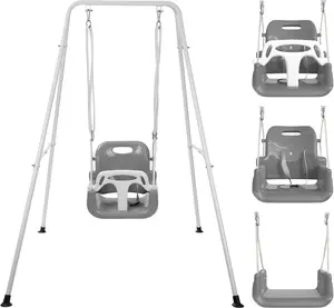 TALECO Gear Toddler Swing, 3-in-1 Swing Sets for Backyard, Baby Swing Outdoor/Indoor, Toddler Swing Set Suitable for Children 6 Months and Older