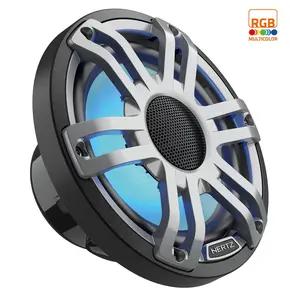 Hertz HMX 6.5 S-LD-G 6.5" 75W RMS 4-Ohm Marine Coaxial Speakers with RGB LEDs Gray Sport Grilles (Pair)